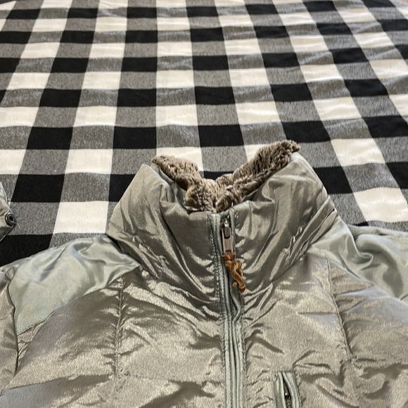 Eddie Bauer 550 Down Yukon Model Hooded Jacket Coat Pockets Gray Women's Medium - Picture 15 of 16